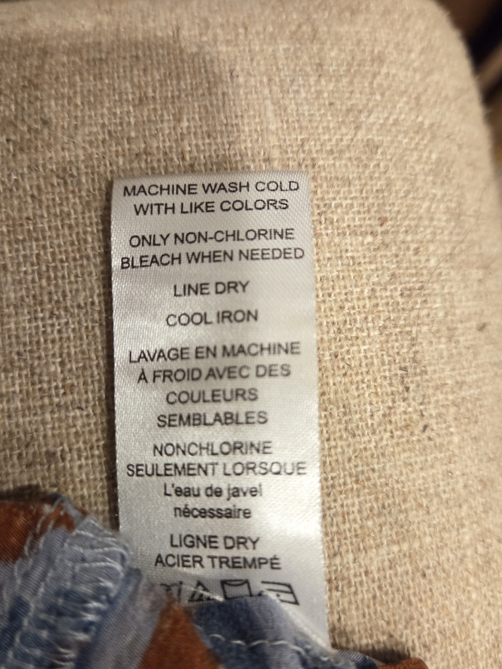 Coldwater Creek Women's Boho Blue & Rust Patterned V-Neck Fall Transition 3X - Picture 7 of 7